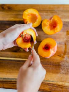 pitting a peach