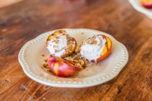 grilled peaches with ice cream