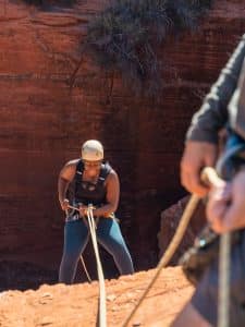 woman canyoneering in Utah