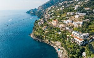 drone photo of the amalfi coast