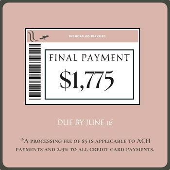 Pay final payment of $1,775 due by June 16.