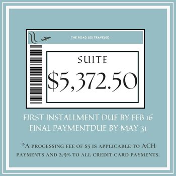 Suite installment of $6372.50