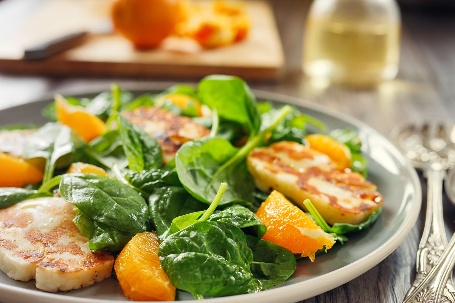 Halloumi Salad with Orange and Mint