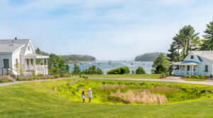 Kids enjoying waterfront in Maine